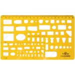 Regla, Plantilla de Artefactos Sanitarios, para Dibujo Técnico, Arquitectónico, Escala 1:50 y 1:100, 20 cm