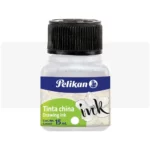 Tinta China para Dibujo y Caligrafía, Pelikan, Frasco de 15 ml, Blanco
