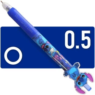 Bolígrafo, Micropunta de Tinta Gel Borrable, Retráctil, Punta Fina de 0.5 mm, Tinta Azul, Stitch