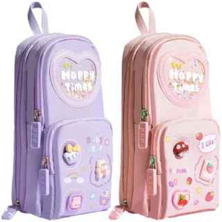 Estuchera de 3 Compartimientos, con Cierres, Tipo Mochila