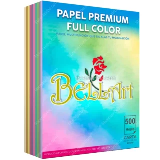 Papel Bond Multicolor, Tamaño Carta, 80 g-m², Bellart, Paquete de 500 Hojas en 10 Colores Pastel