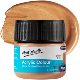Pintura Acrílica Mont Marte Signature, Bote de 100 ml, Bronze (Bronce)