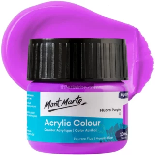 Pintura Acrílica Mont Marte Signature, Bote de 100 ml, Fluoro Purple, Morado Fluorescente