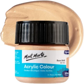 Pintura Acrílica Mont Marte Signature, Bote de 100 ml, Rose Gold (Oro Rosa)