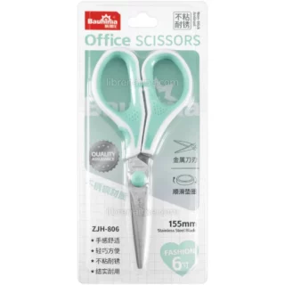 Tijera de 15.5 cm, Mediana, para Oficina, de Acero Inoxidable, Bauhinia, Colores Pastel Fashion - Turquesa