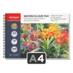 Cuaderno con Papel para Pintar con Acuarelas, Espiral, Motarro, con 30 Hojas de 300 g/m², Tamaño A4