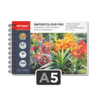 Cuaderno con Papel para Pintar con Acuarelas, Espiral, Motarro, con 30 Hojas de 300 g-m², Tamaño A5