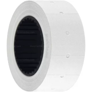 Etiquetas Autoadhesivas para Pistola de Precios, 20 x 11 mm, Rollo de 500 Piezas, Blanco