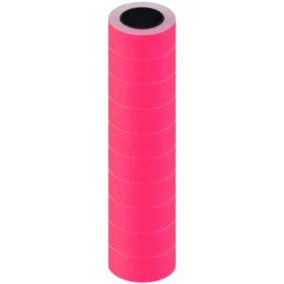 Etiquetas Autoadhesivas para Pistola de Precios, 20 x 11 mm, Tubo de 5000 Piezas (10 Rollos), Rosa F