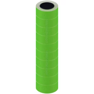 Etiquetas Autoadhesivas para Pistola de Precios, 20 x 11 mm, Tubo de 5000 Piezas (10 Rollos), Verde
