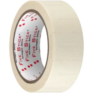 Masking Tape, Cinta Adhesiva de Papel, Five Stick, Rollo de 26 Yardas x 1.5″ (36 mm)