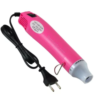 Pistola de Calor, de Aire Caliente, JIGONG, 300W, 220V, para Manualidades, Embossing, Papel Encogible, Cuerpo Color Rosa