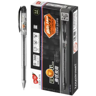 Bolígrafo, Micropunta de Tinta Gel, Punta Fina de 0.5 mm, BOIL, Lovein, Caja de 12 Piezas, Negro