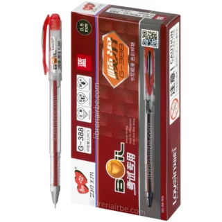 Bolígrafo, Micropunta de Tinta Gel, Punta Fina de 0.5 mm, BOIL, Lovein, Caja de 12 Piezas, Rojo