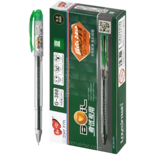 Bolígrafo, Micropunta de Tinta Gel, Punta Fina de 0.5 mm, BOIL, Lovein, Caja de 12 Piezas, Verde