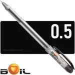 Bolígrafo, Micropunta de Tinta Gel, Punta Fina de 0.5 mm, BOIL, Lovein, Negro