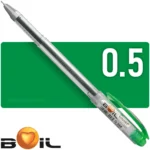 Bolígrafo, Micropunta de Tinta Gel, Punta Fina de 0.5 mm, BOIL, Lovein, Verde