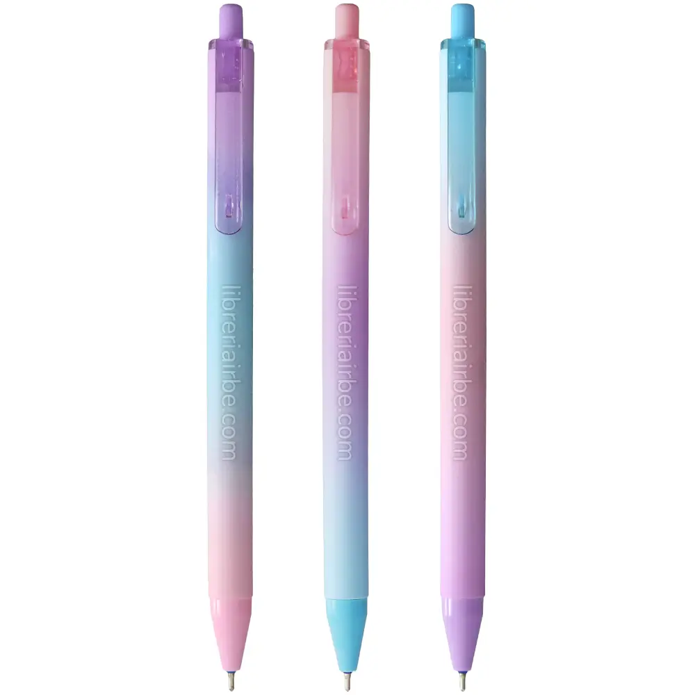 Bolígrafo Retráctil, Punta de 0.7 mm, Tinta Semi Gel Azul, TenFon, Cuerpo con Gradiente