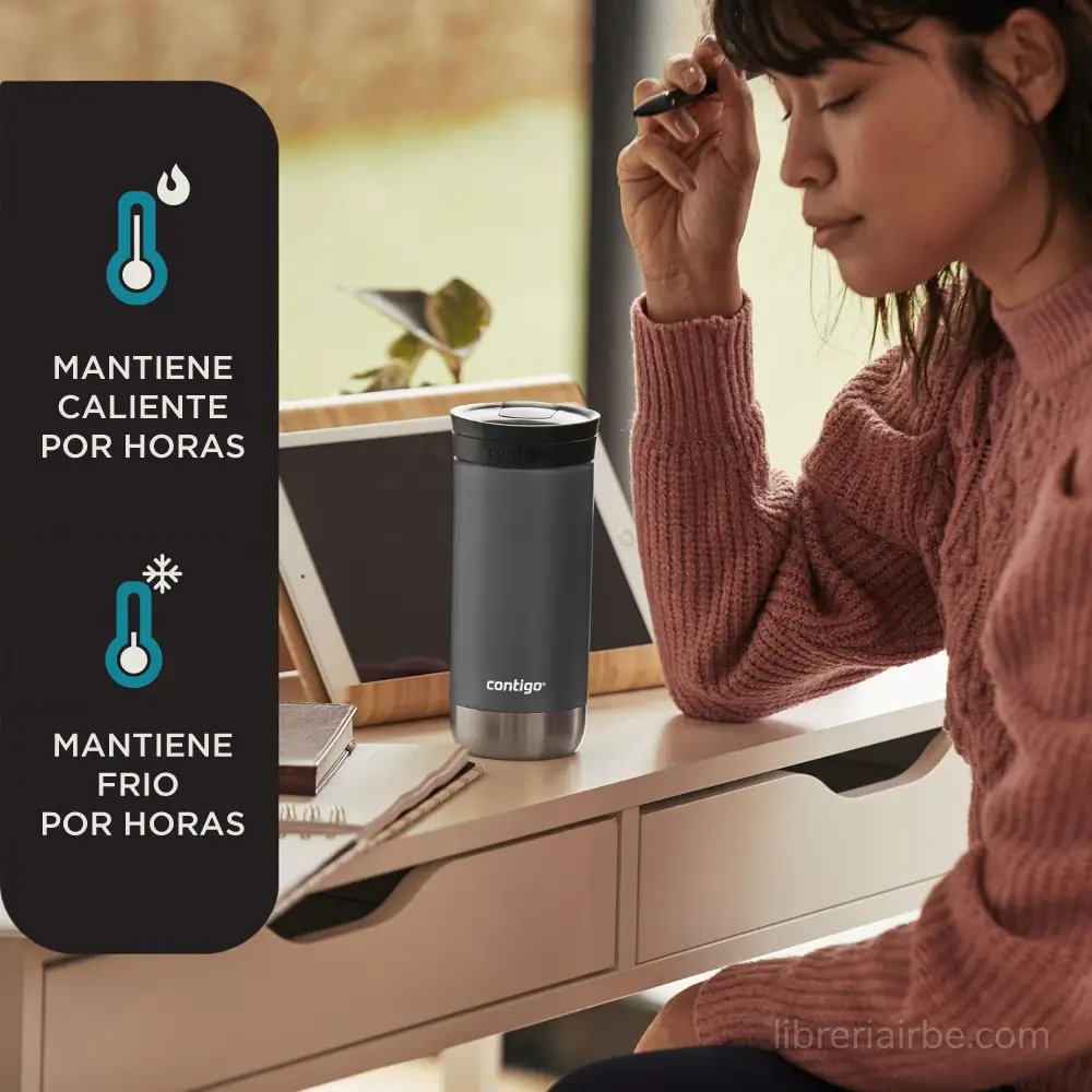 Vaso Térmico de Viaje, Contigo Huron 2.0, de Acero Inoxidable, con Tapa Snapseal, 473 ml, Dragon Fruit, Fucsia Pitaya - Imagen 4