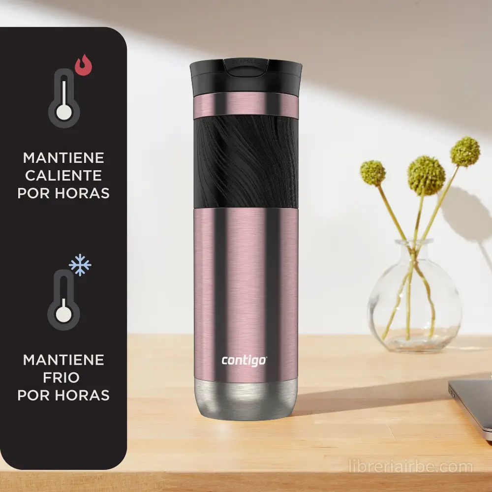 Vaso Térmico de Viaje, de Acero Inoxidable, Contigo Byron 2.0, con Tapa Snapseal, 710 ml, Rosa Pineberry - Imagen 3