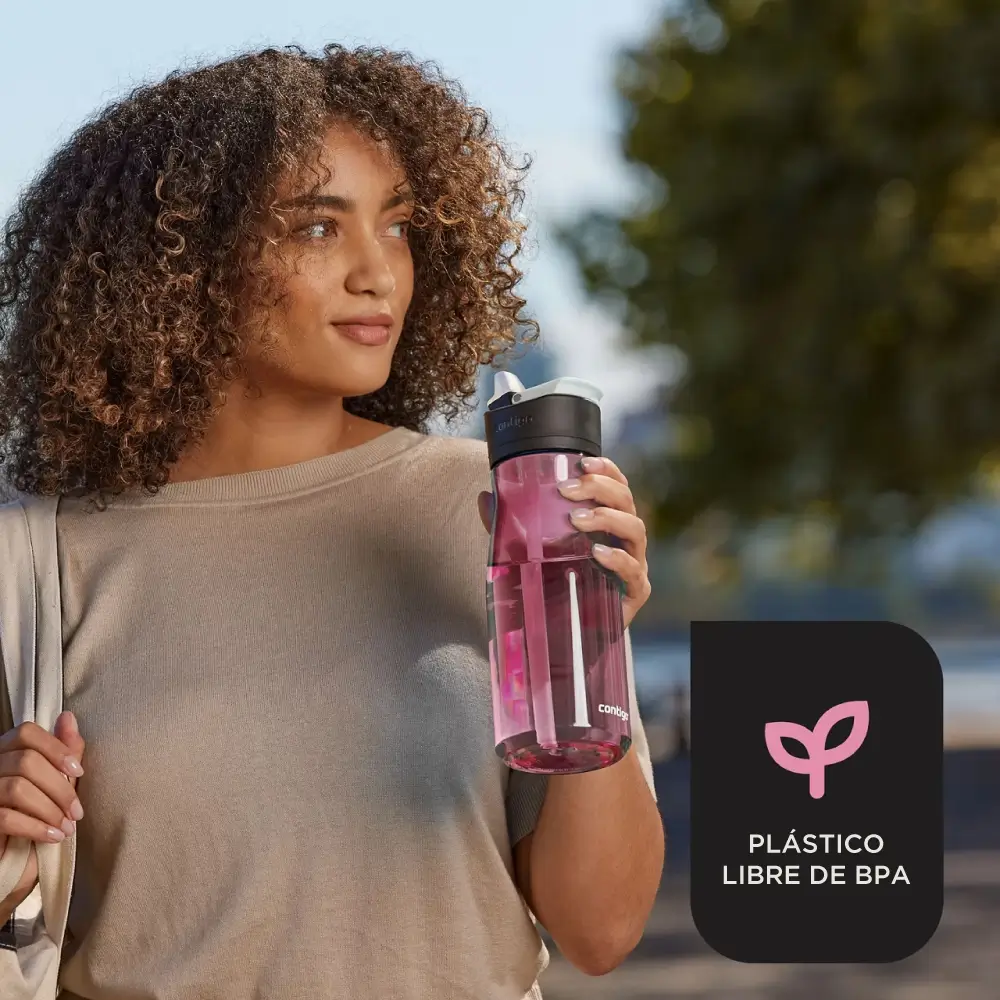 Tomatodo, Botella de Agua, Contigo Ashland 2.0, de Plástico, con Tapa Autospout, 946 ml, Rosa Azalea - Imagen 4