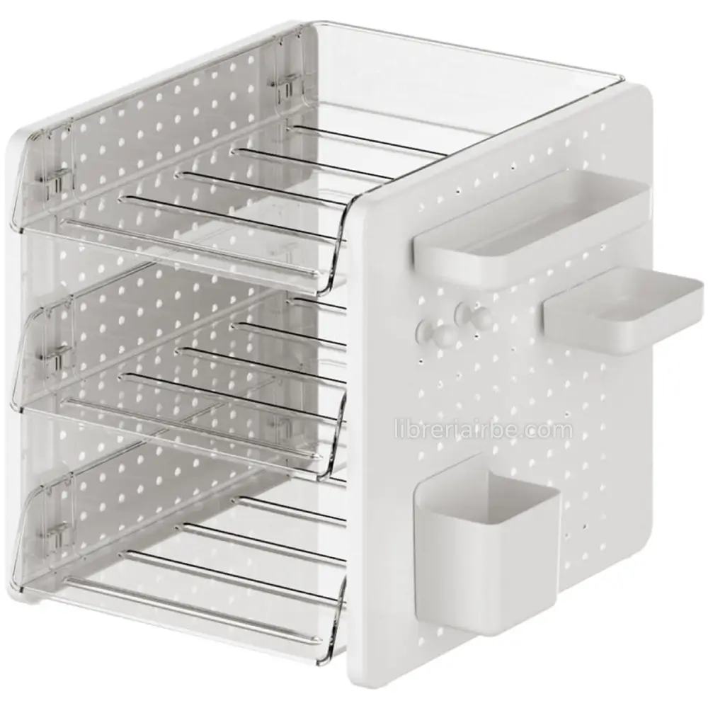 Organizador, Portapapeles de Escritorio, de Acrílico, 3 Bandejas Transparentes, MaxOffice JW-2930