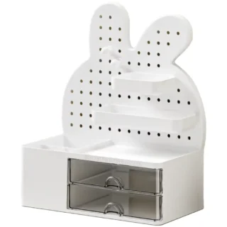 Organizador de Acrílico, para Escritorio, con 2 Gavetas, 4 Divisiones, 2 Bandejas, MaxOffice, JW3070