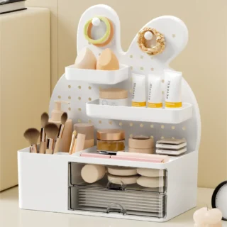 Organizador de Acrílico, para Escritorio, con Forma de Conejito, con 2 Gavetas, 4 Divisiones, 2 Bandejas, MaxOffice - Imagen 2