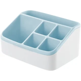 Organizador de Acrílico, para Escritorio, con 6 Divisiones, MaxOffice, WX-1052, Celeste
