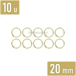 Anillo de Metal, Argolla Metálica para Encuadernar, Bolsa de 10 Piezas, Diámetro de 20 mm, Dorado