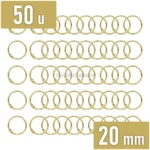 Anillo de Metal, Argolla Metálica para Encuadernar, Bolsa de 50 Piezas, Diámetro de 20 mm, Dorado