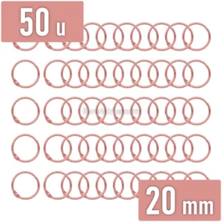 Anillo de Metal, Argolla Metálica para Encuadernar, Bolsa de 50 Piezas, Diámetro de 20 mm, Oro Rosa