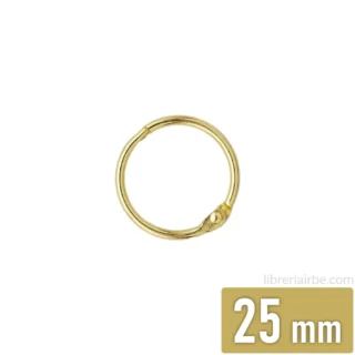 Anillo de Metal, Argolla Metálica para Encuadernar, Diámetro de 25 mm, Dorado