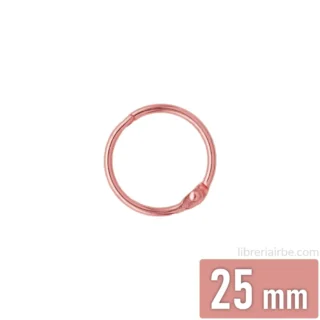 Anillo de Metal, Argolla Metálica para Encuadernar, Diámetro de 25 mm, Oro Rosa