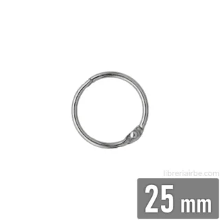 Anillo de Metal, Argolla Metálica para Encuadernar, Diámetro de 25 mm, Plateado
