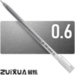 Bolígrafo, Micropunta de Tinta Gel Metálica, Punta de 0.6 mm, ZUIXUA, Plateado