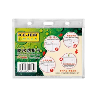 Porta Credencial de Acrílico Rígido Transparente, para Tarjetas de hasta 105 x 74 mm, Horizontal