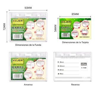 Porta Credencial de Acrílico Rígido Transparente, para Tarjetas de hasta 85 x 54 mm, Horizontal, Mea